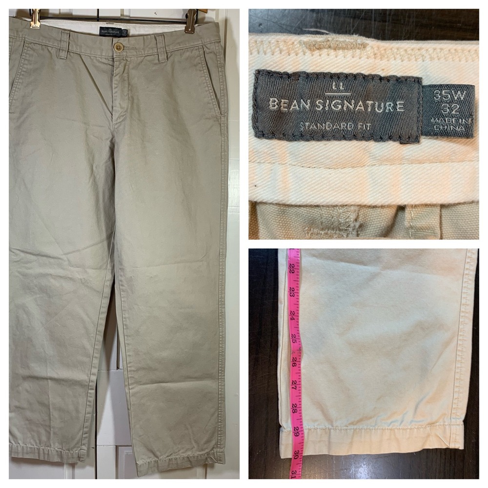 LL Bean‎ Signature Standard Fit Khaki Pants Mens 35x30 Chino Casual Cotton